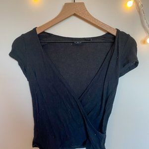 Urban Outfitter Cross Front Low V Crop Top